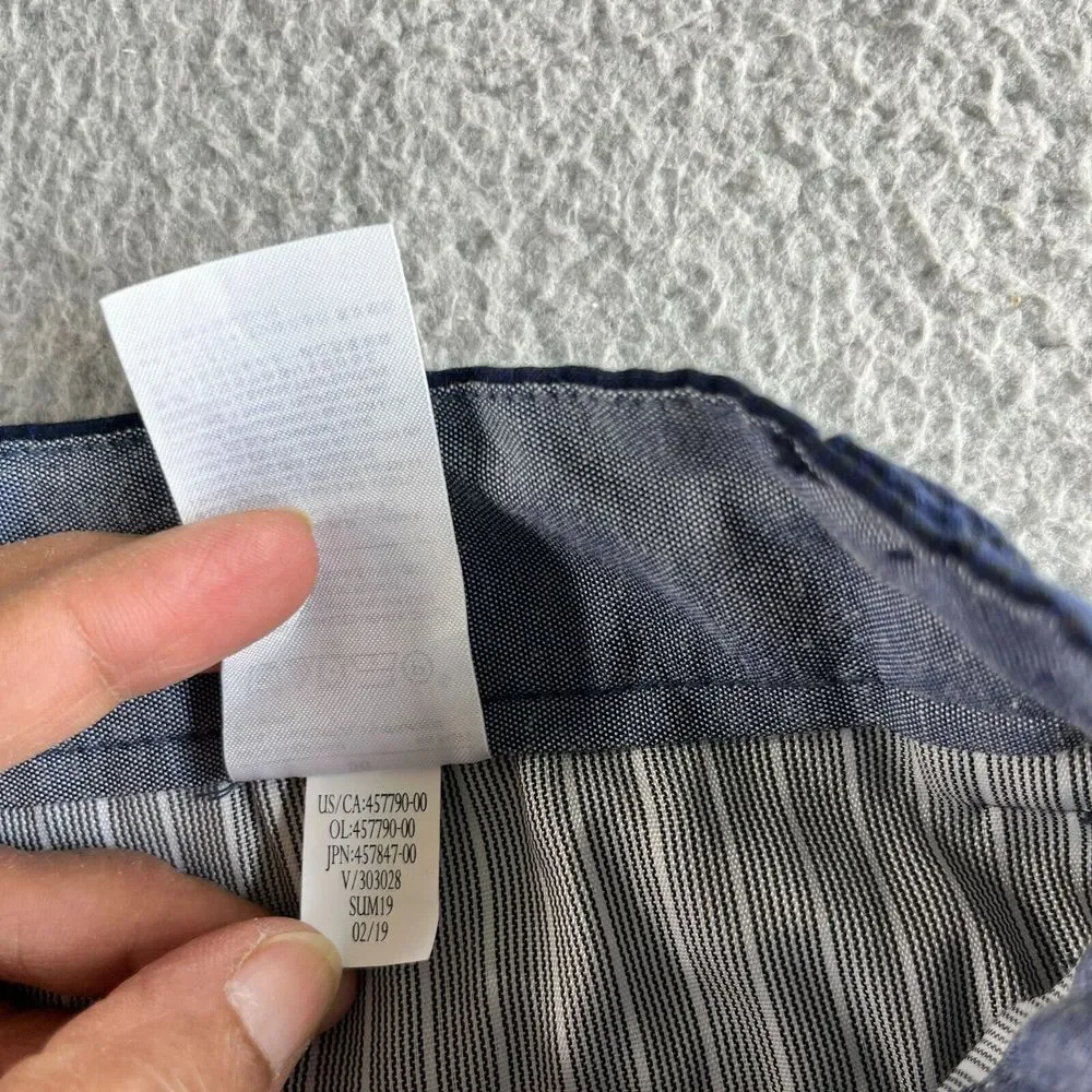NEW Banana‎ Republic Shorts Mens 36 (37) Blue Chino Seersucker Aiden Club Short